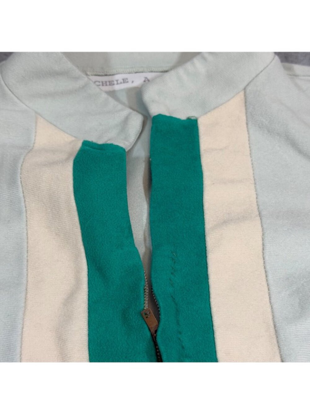Nichelle A503 Women's Medium Mint Mod Colorblock Shift Dress 3/4 Sleeve Retro - Picture 5 of 10